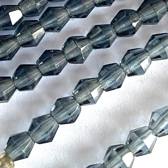 As low As $2 Steel Grey Fire Polished Bicone Czech Glass Beads 4mm (35) - Picture 1 of 2